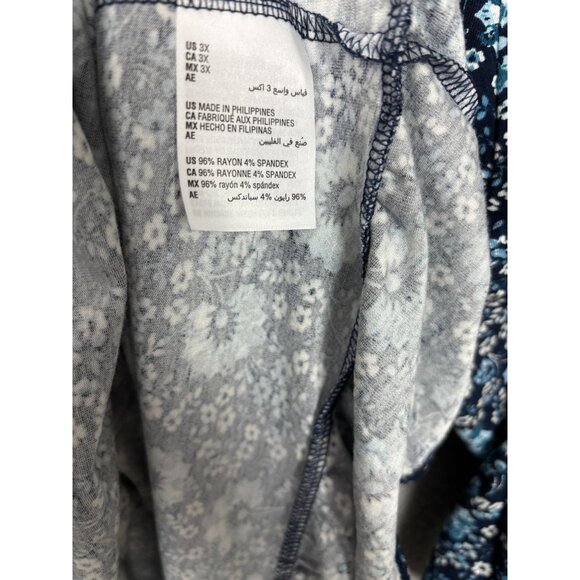 Style&Co. Women's Blue Blouse Floral Pattern 3/4 Sleeve Size 3XL New Without Tag - Picture 7 of 8